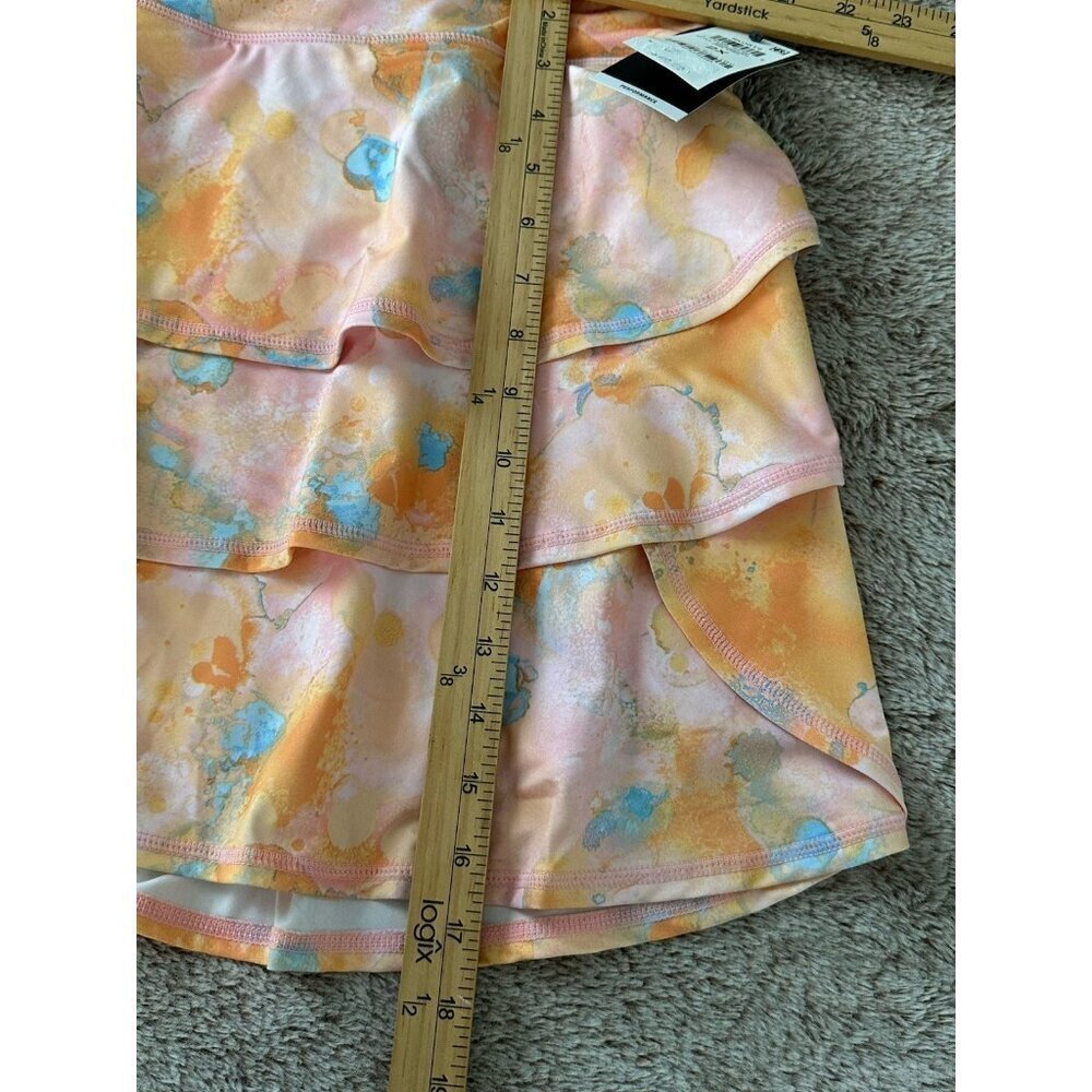 ID Ideology Plus Size Dreamy Bubble-Printed Tiered Flounce Pull-on Skort Pink - Picture 14 of 16